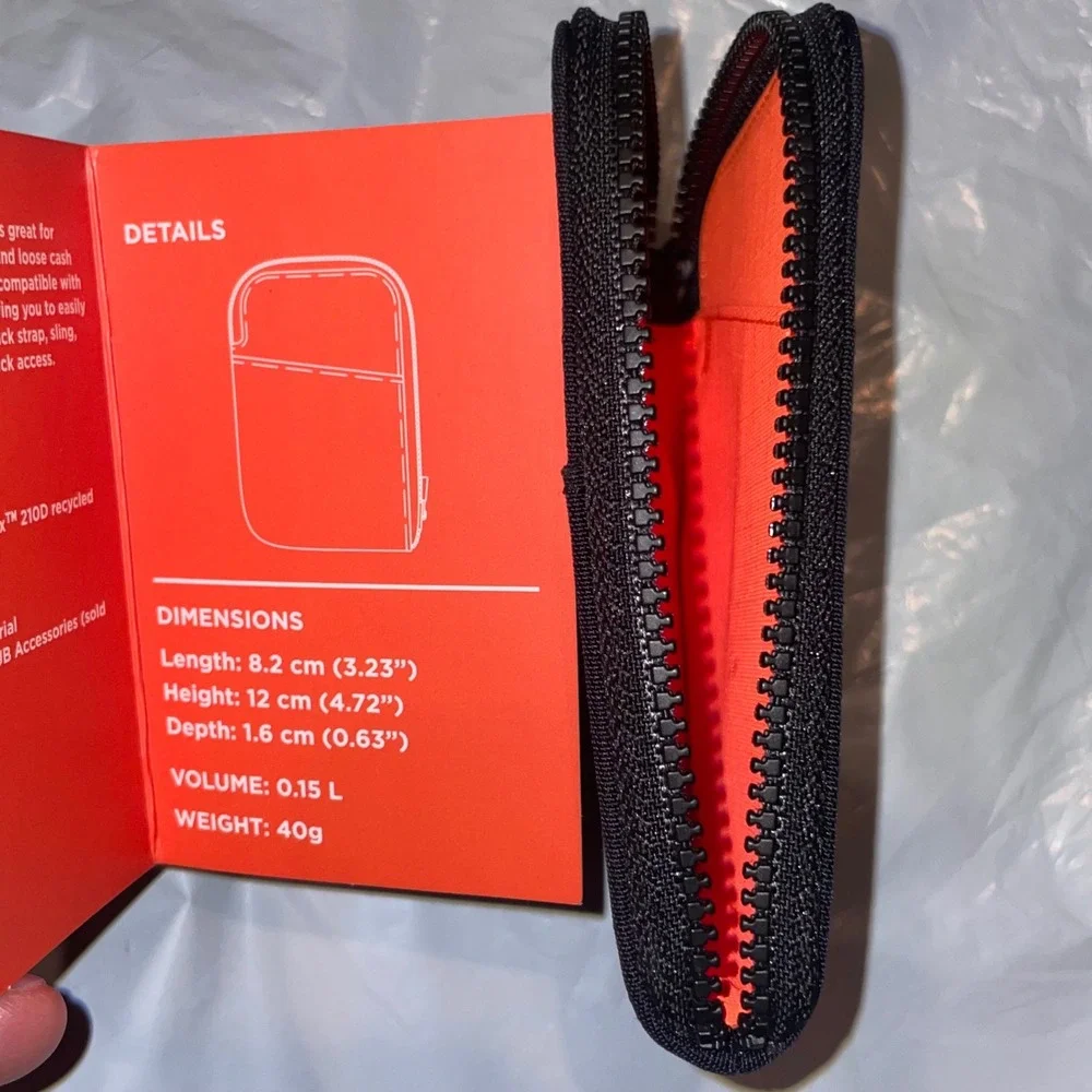 Alpaka Zip Card Pouch Black Axoflux Recycled Ripstop RFID Wallet EDC